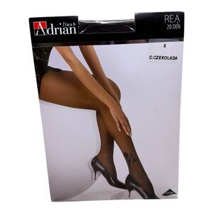 Adrian Ilash Rea Sheer Design Pantyhose 20 Denier Size XL Chocolate